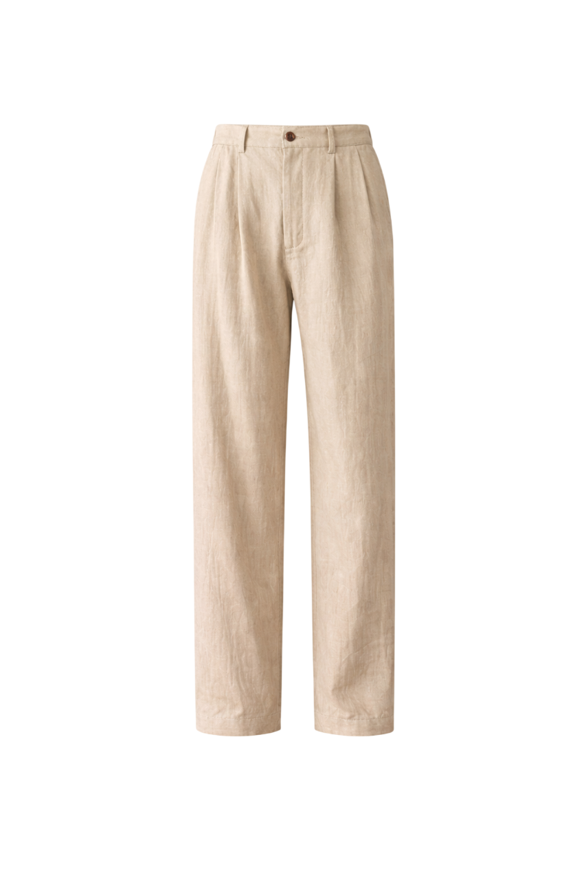 Men's Pleated Wide Leg Tailored Trousers