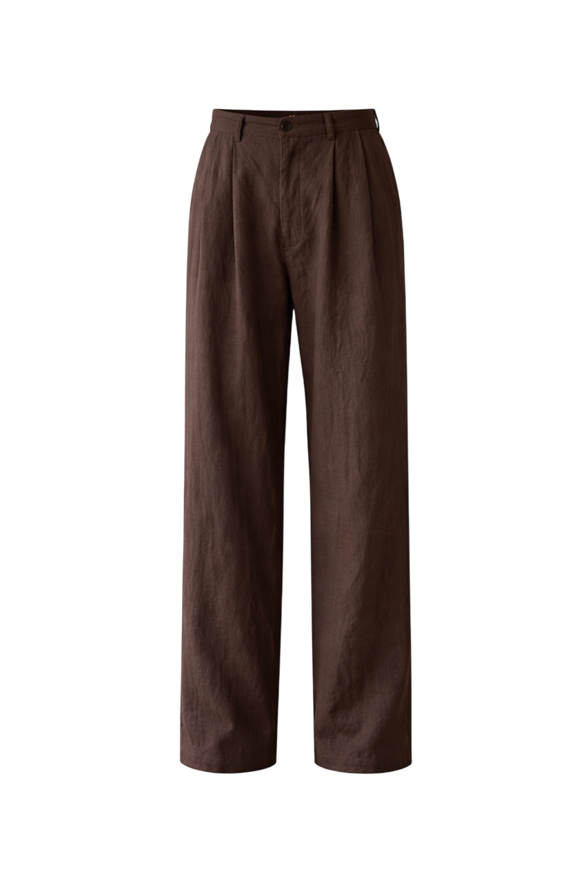 Men's Pleated Wide Leg Tailored Trousers