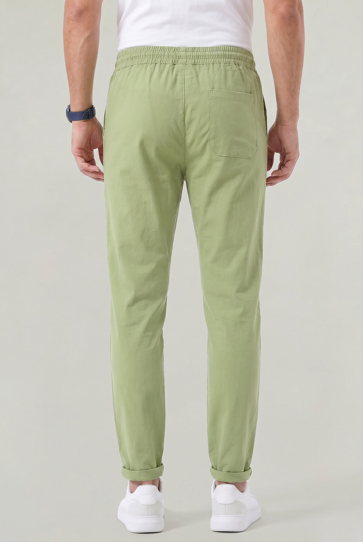 Men's Tapered Elastic Waist Drawstring Trousers