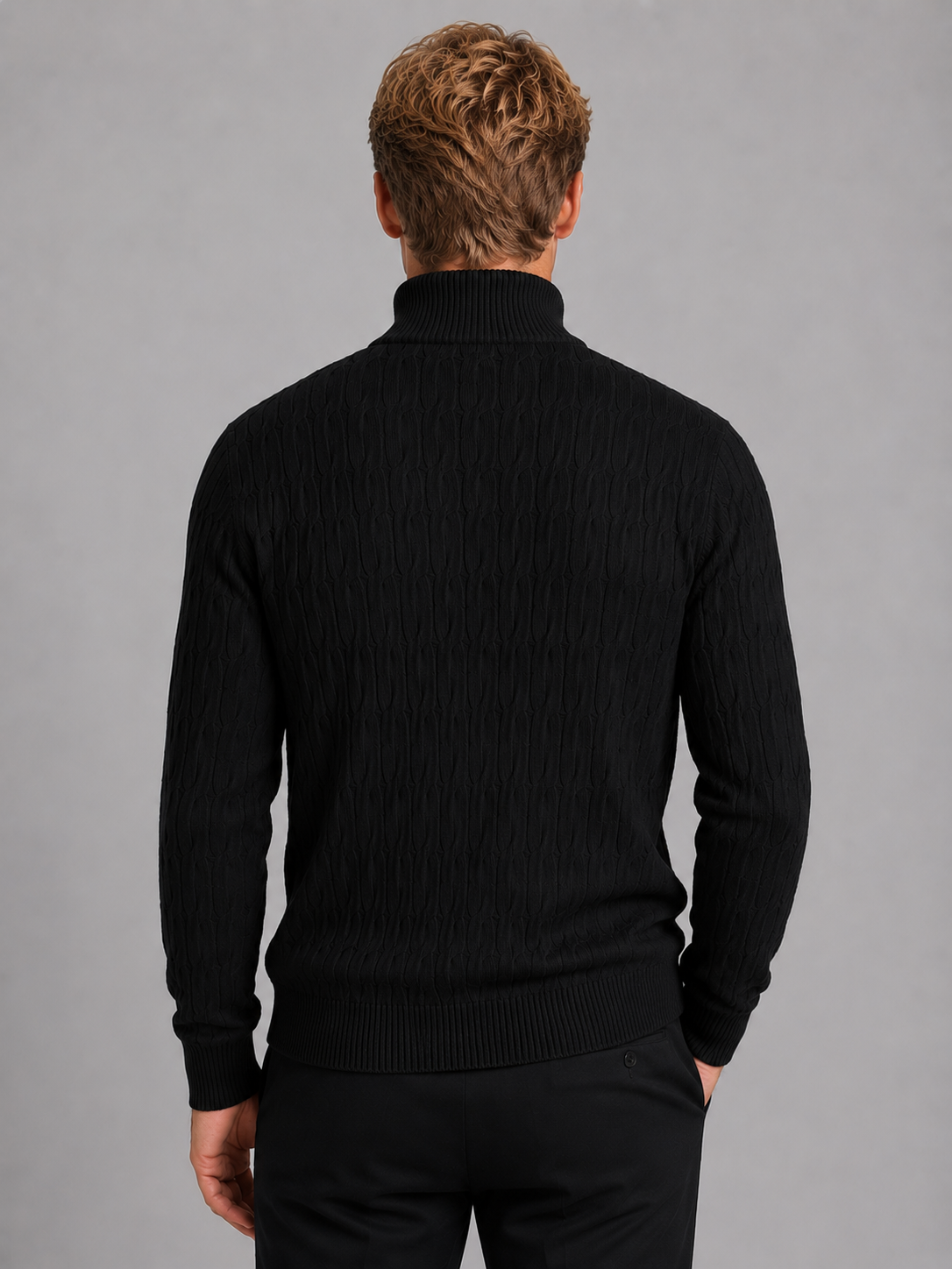 Men's Textured Knit Quarter-Zip Jumper