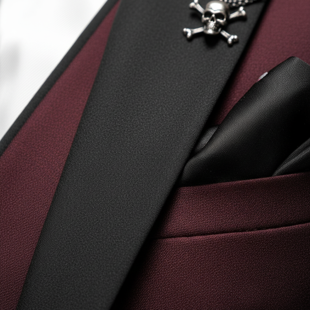 Men's Contrast Lapel Three-Piece Formal Suit
