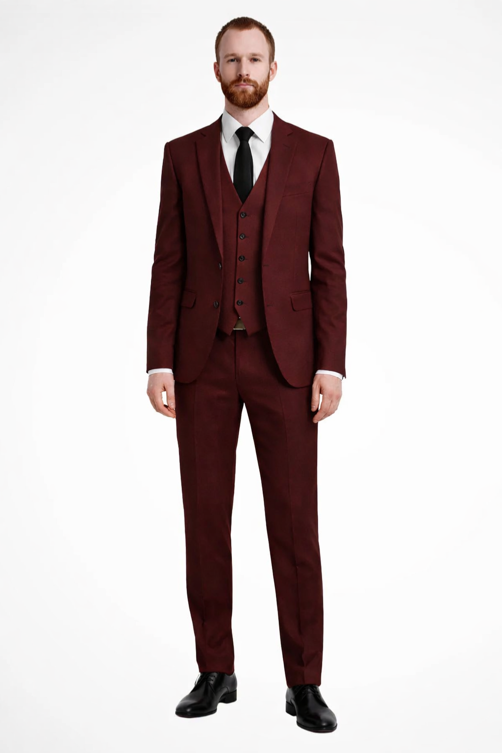 Men's Tailored Three-Piece Formal Suit with Waistcoat