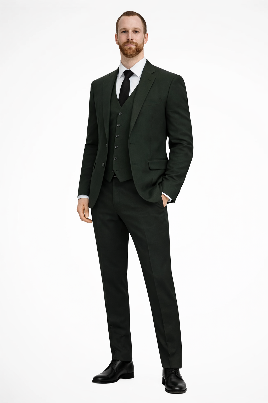 Men's Tailored Three-Piece Formal Suit with Waistcoat