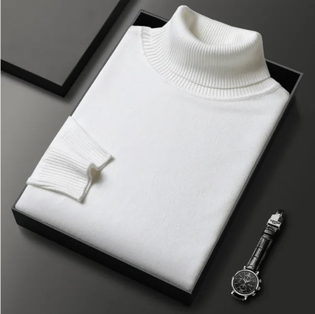 Men's Knitted Roll Neck Jumper for Winter