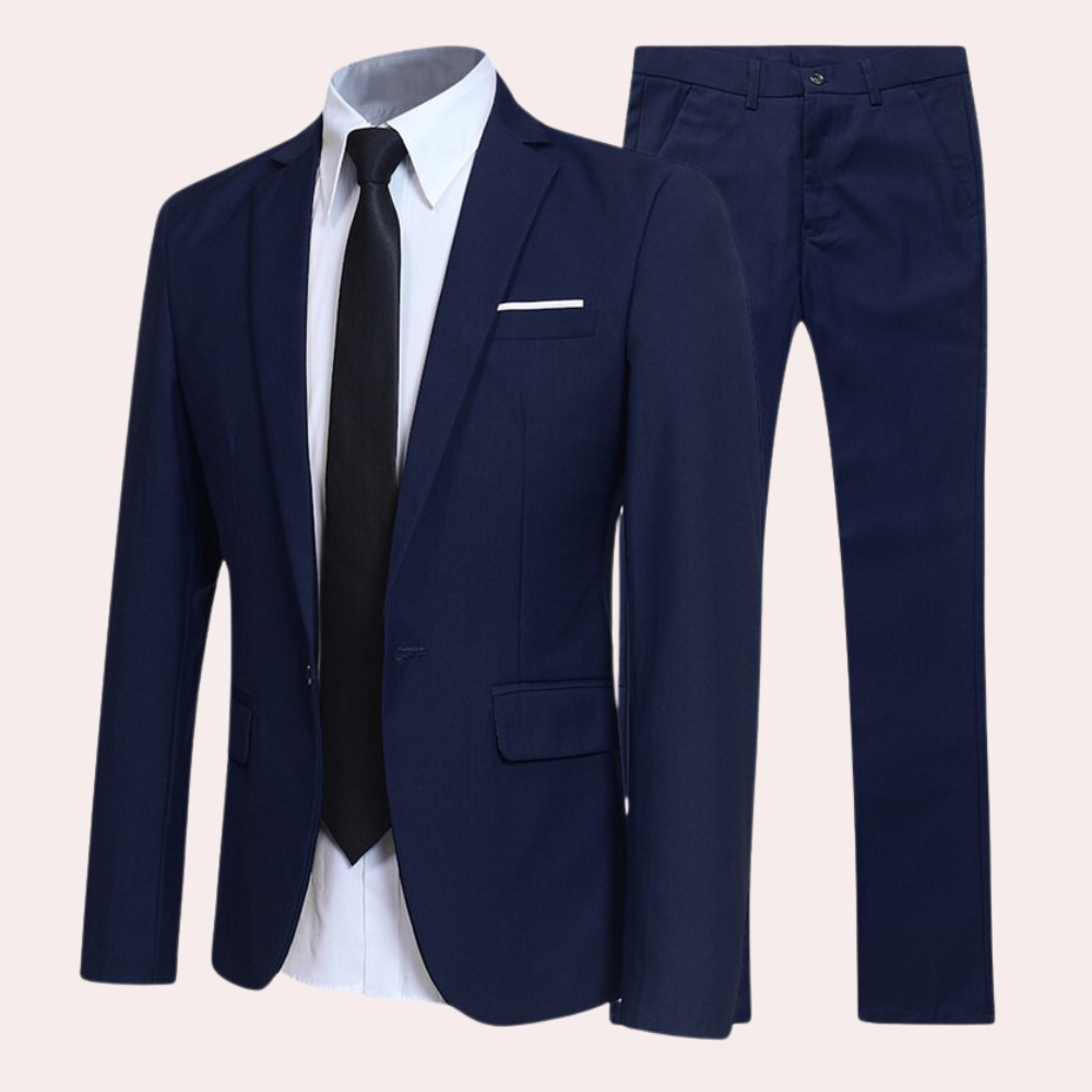 Men's Single-Breasted Two-Piece Suit Set