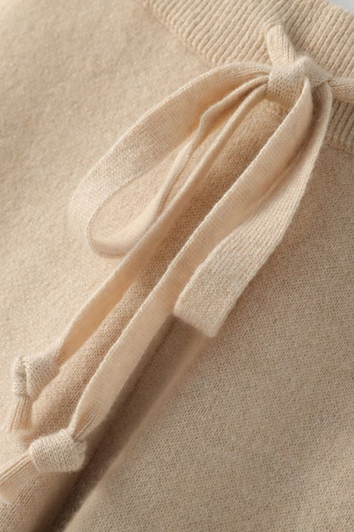 Men's Knit Wide-Leg Lounge Trousers with Ribbed Waist