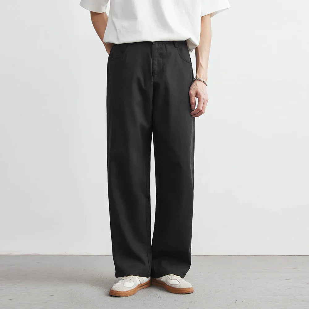 Men's Wide Leg Flat Front Trousers