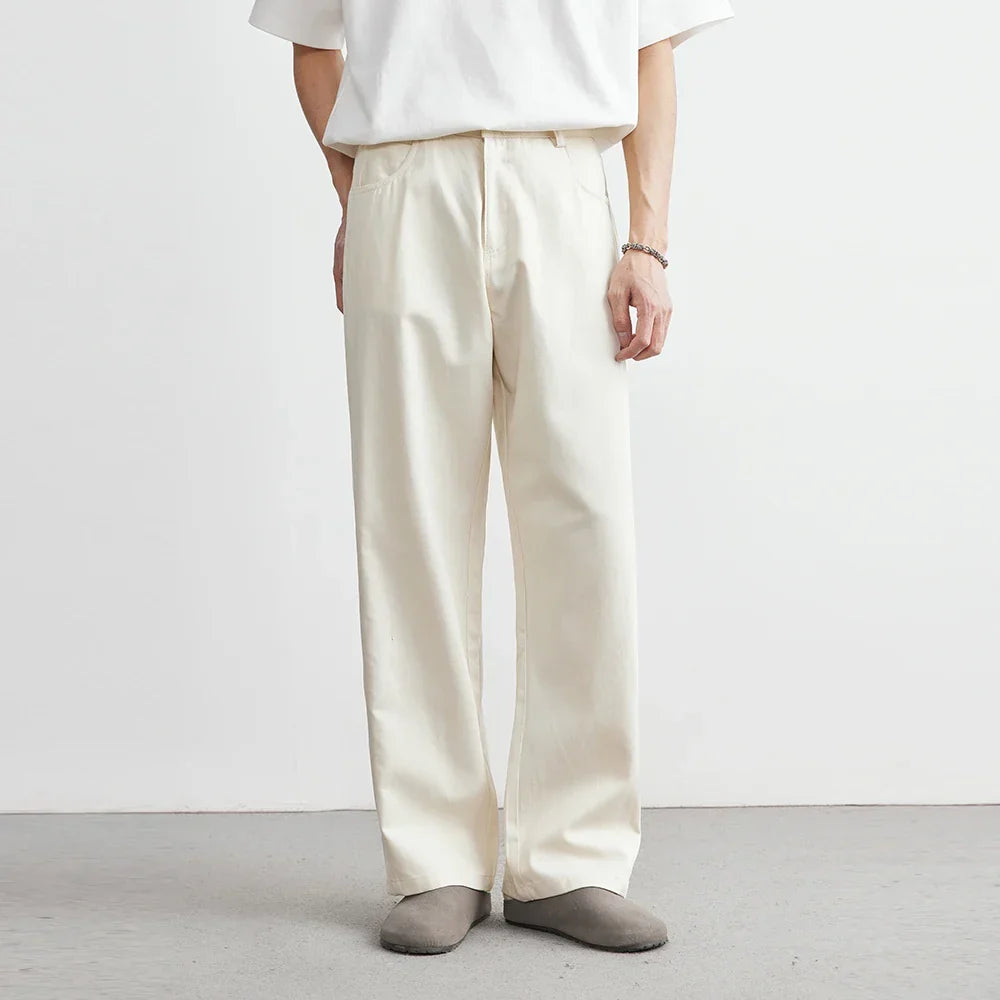 Men's Wide Leg Flat Front Trousers