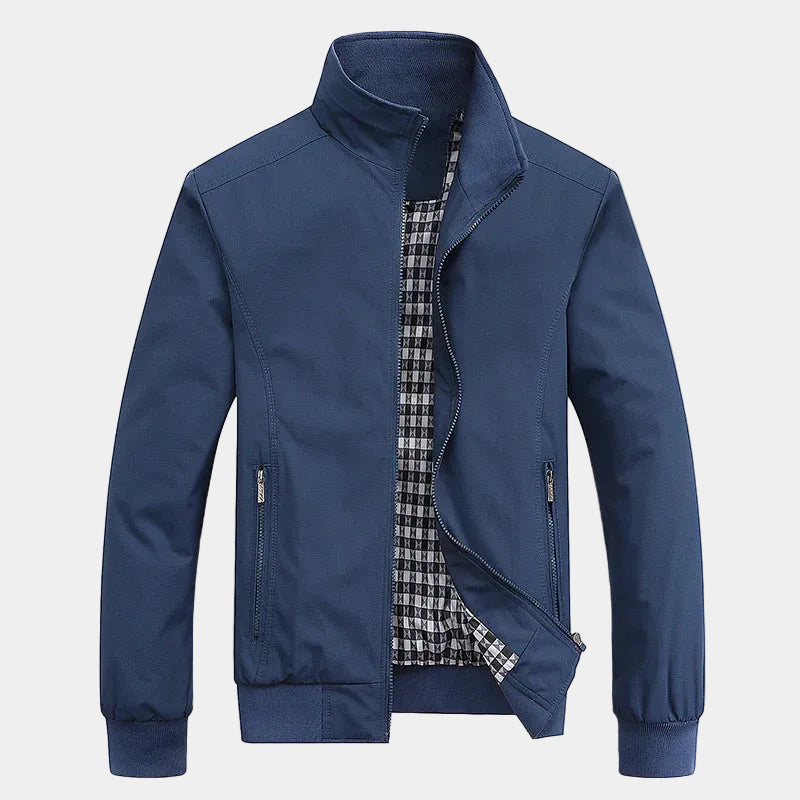Men's Stand Collar Zip-Up Bomber Jacket