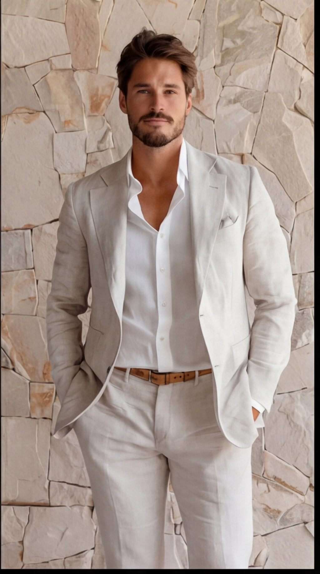 Men’s Linen Suit with Tailored Blazer