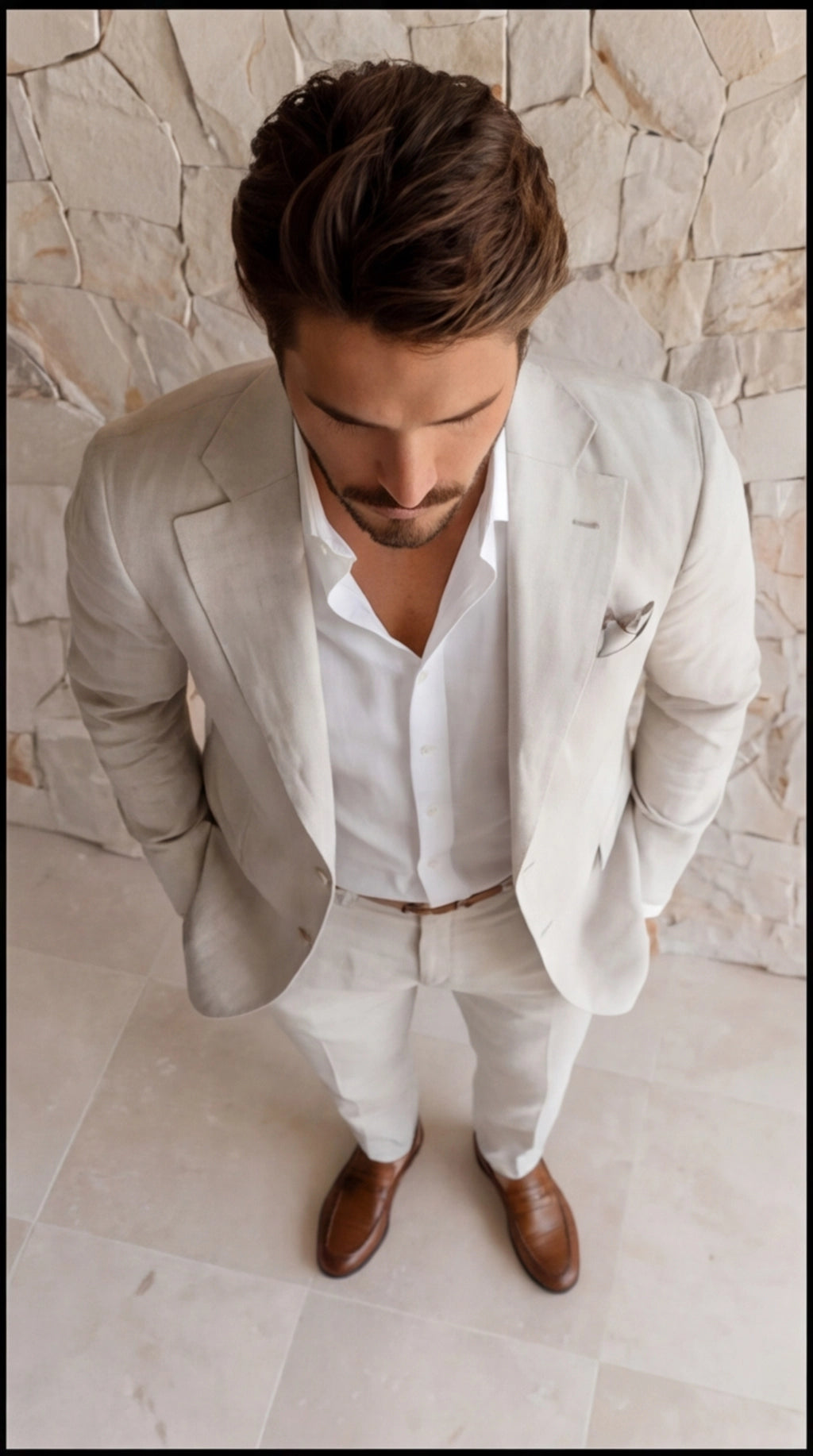 Men’s Linen Suit with Tailored Blazer