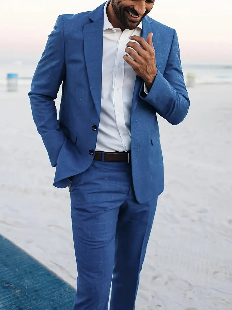 Men’s Linen Suit with Tailored Blazer