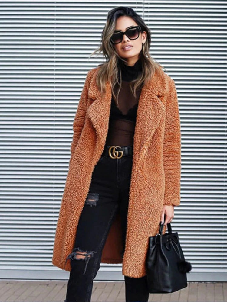 Women’s Long Warm Teddy Coat