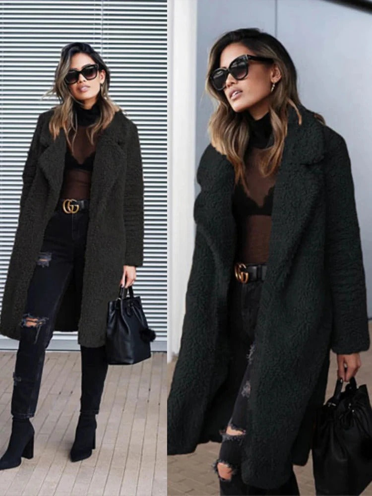 Women’s Long Warm Teddy Coat