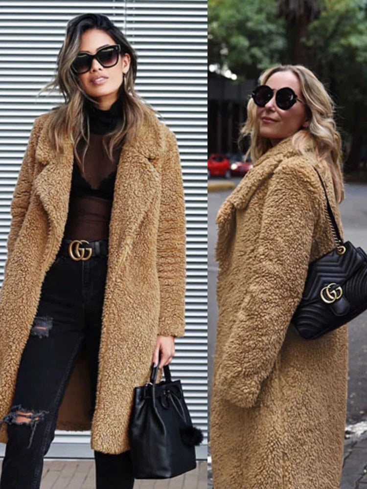 Women’s Long Warm Teddy Coat