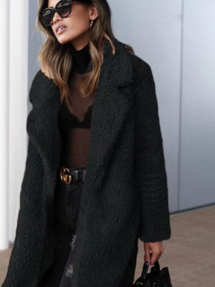 Women’s Long Warm Teddy Coat