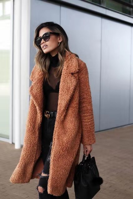 Women’s Long Warm Teddy Coat
