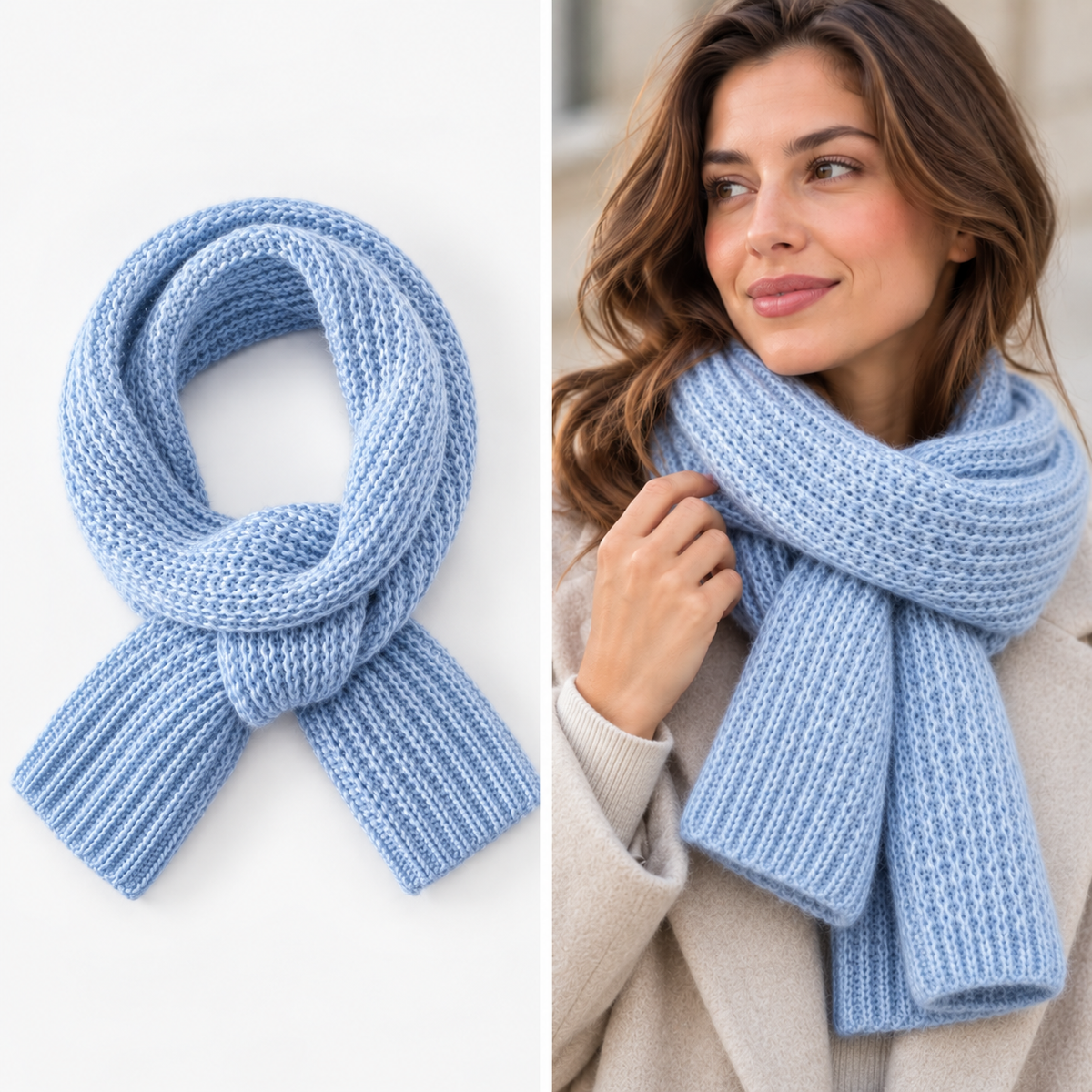 Women's Chunky Rib Knit Keyhole Scarf