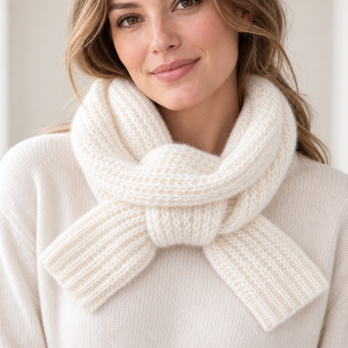 Women's Chunky Rib Knit Keyhole Scarf