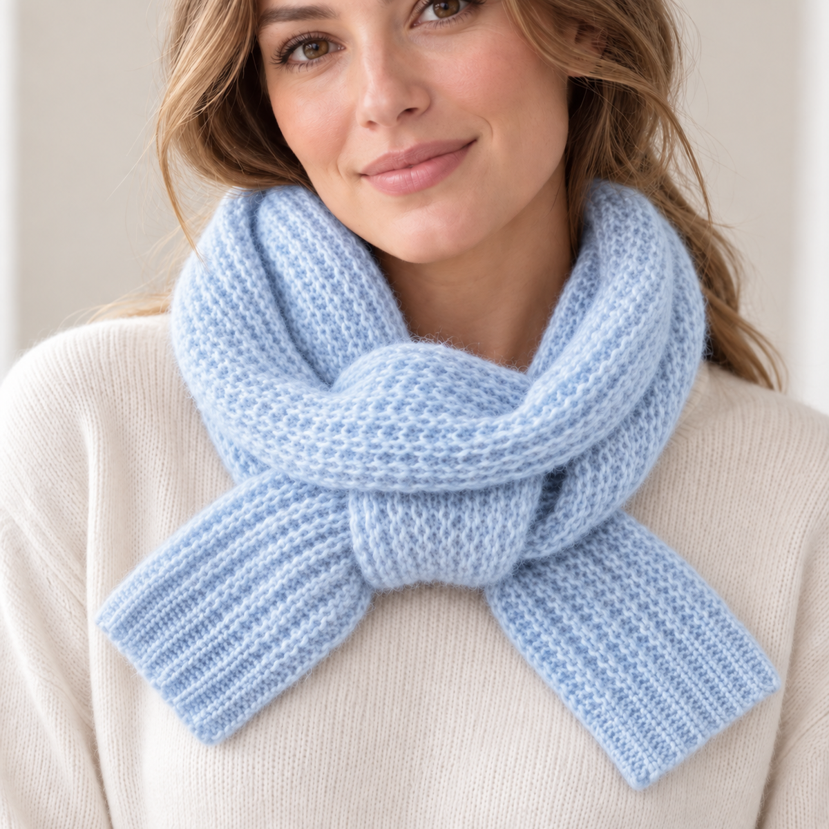 Women's Chunky Rib Knit Keyhole Scarf