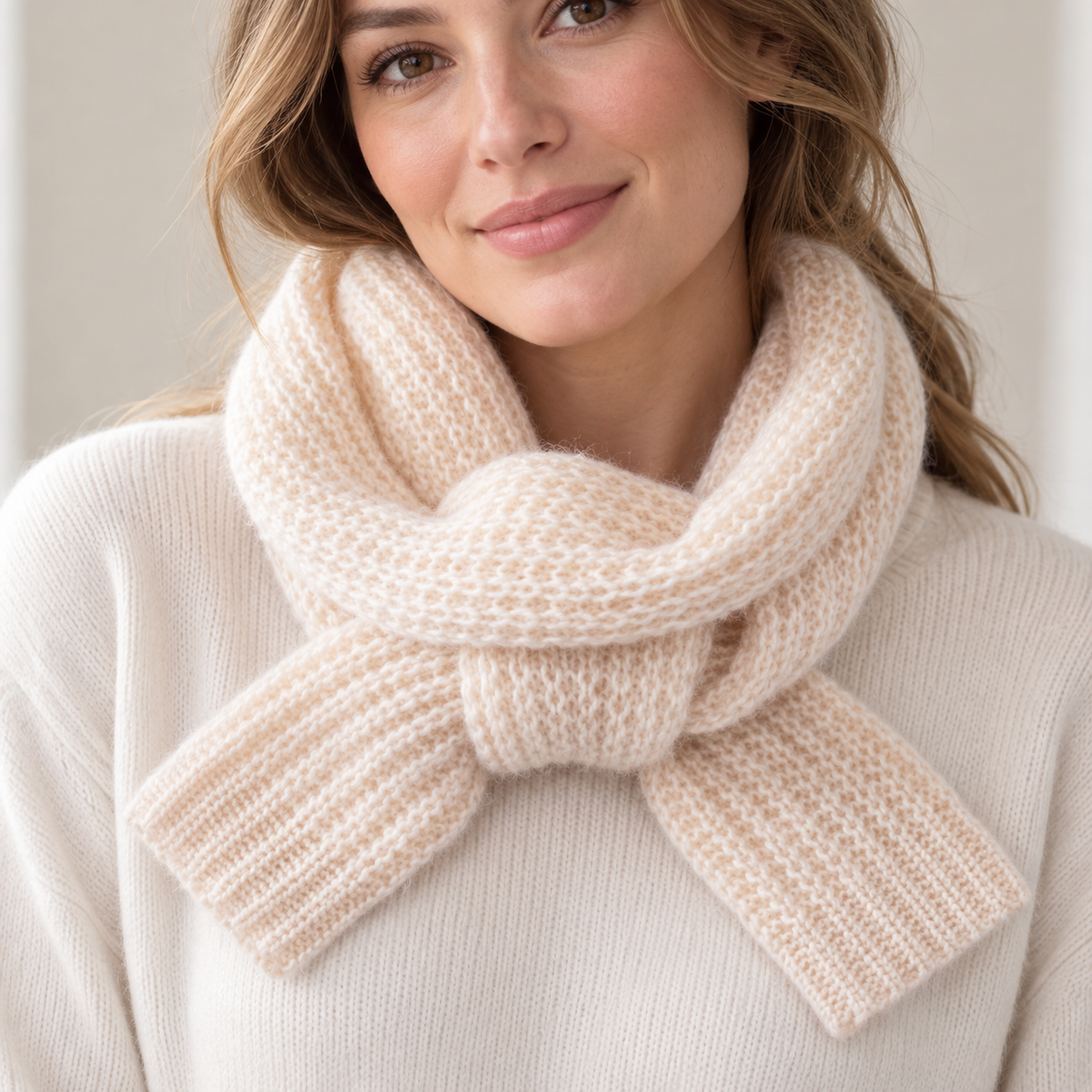 Women's Chunky Rib Knit Keyhole Scarf