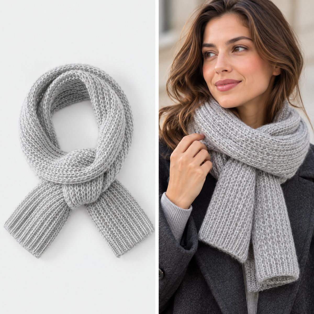 Women's Chunky Rib Knit Keyhole Scarf