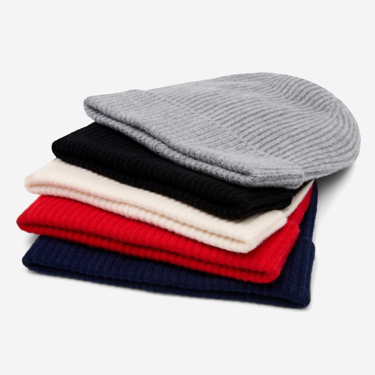 Women's Ribbed Knit Beanie Hat in Navy