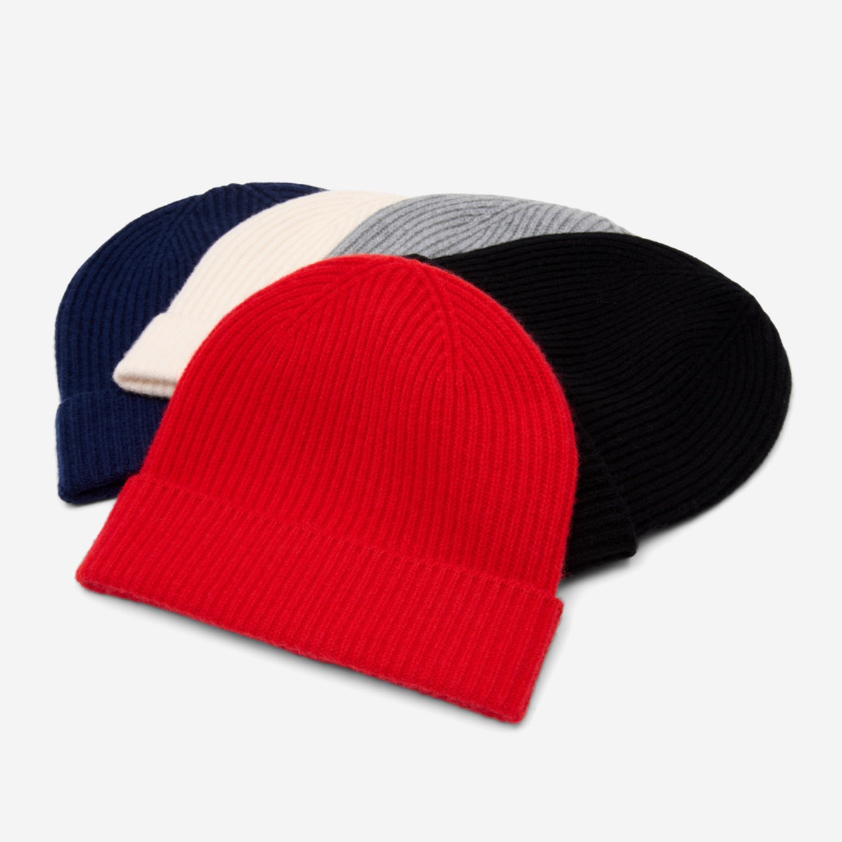 Women's Ribbed Knit Beanie Hat in Navy