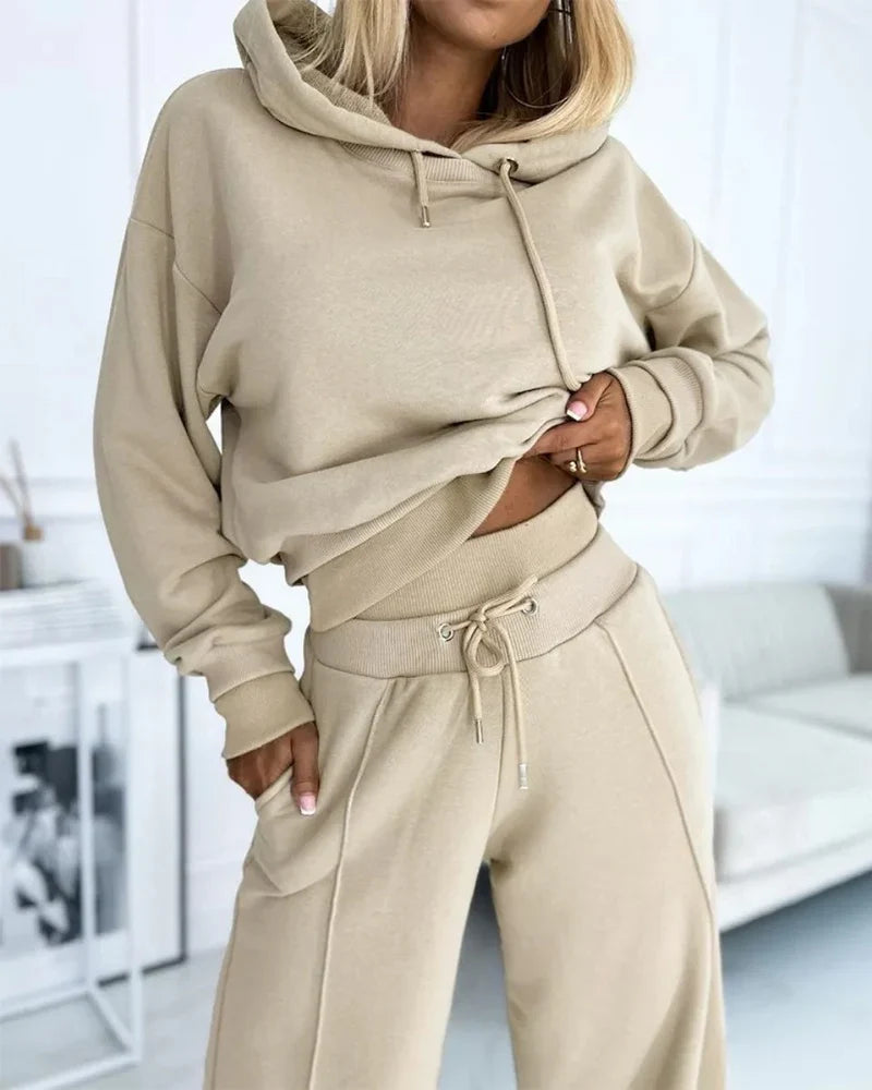 Women's Cropped Hoodie & Wide-Leg Trouser Co-Ord Set