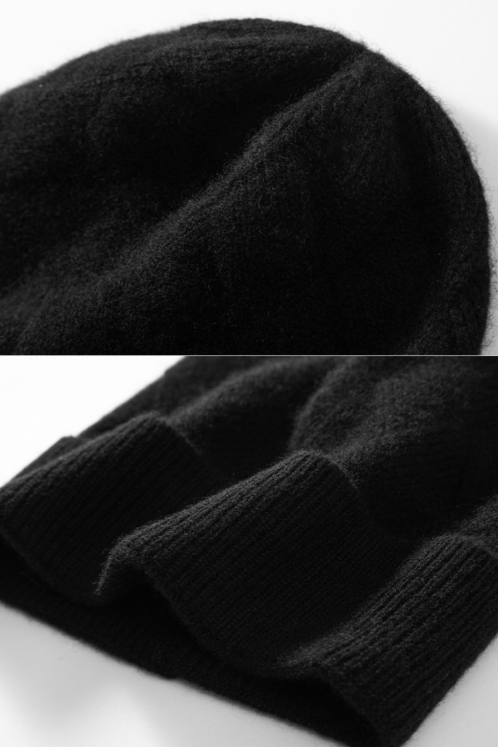 Women's Diamond Knit Turn-Up Beanie Hat