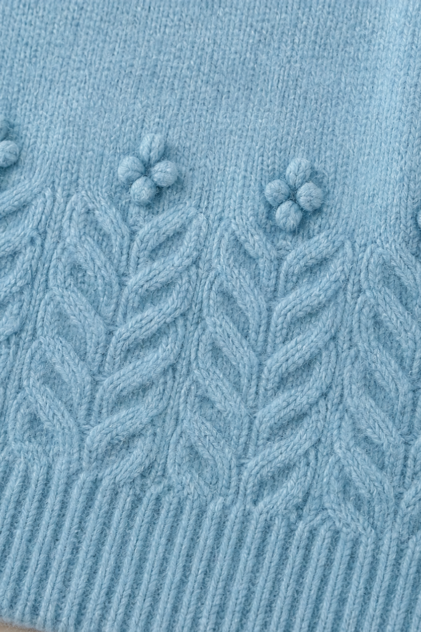 Women's Embroidered Cable Knit Crew Neck Jumper