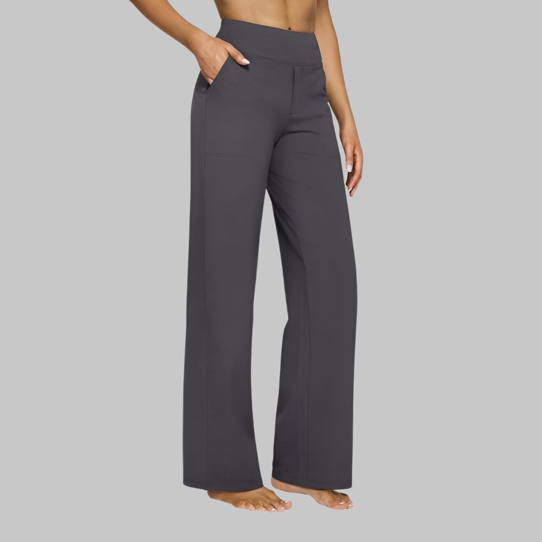 Women's High-Waisted Wide-Leg Pull-On Trousers