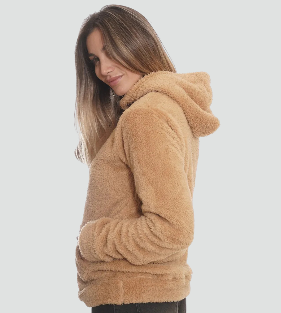 Women's Sherpa Pullover Hoodie with Kangaroo Pocket