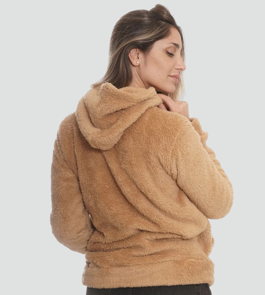 Women's Sherpa Pullover Hoodie with Kangaroo Pocket