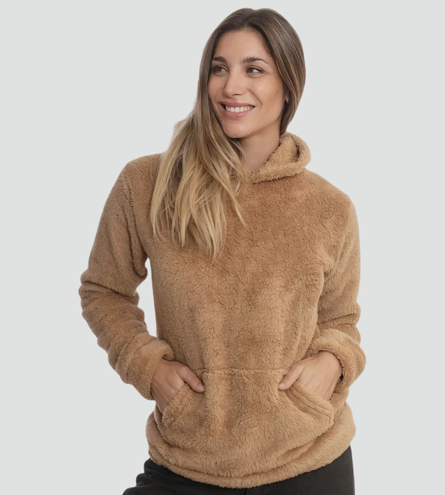 Women's Sherpa Pullover Hoodie with Kangaroo Pocket