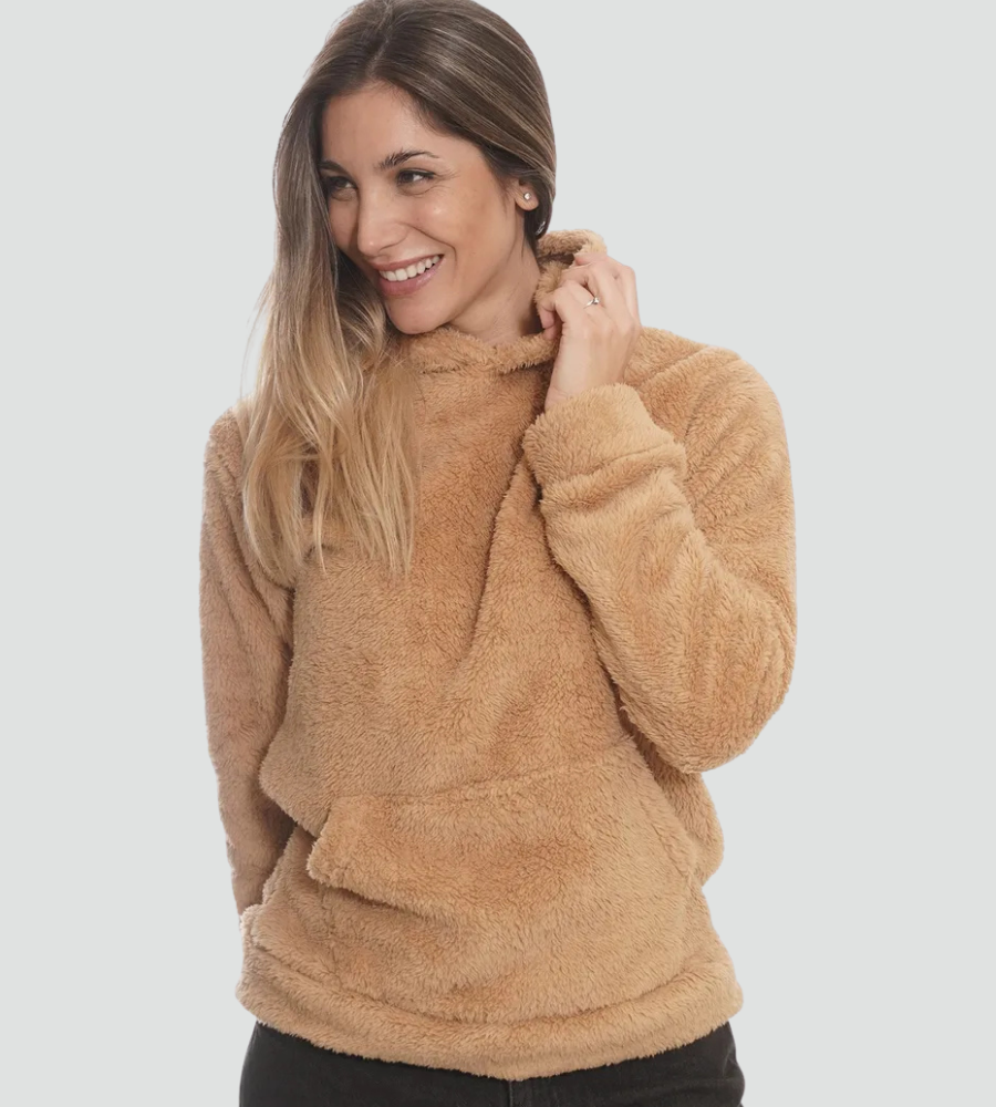 Women's Sherpa Pullover Hoodie with Kangaroo Pocket