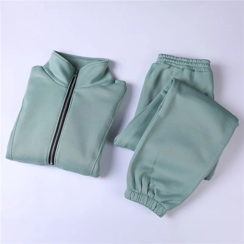 Women's Half-Zip Funnel Neck Tracksuit Set