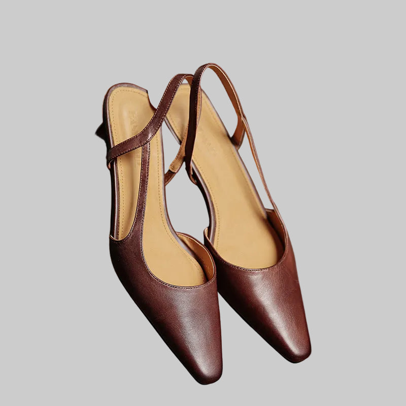 Women's Pointed Toe Slingback Block Heels