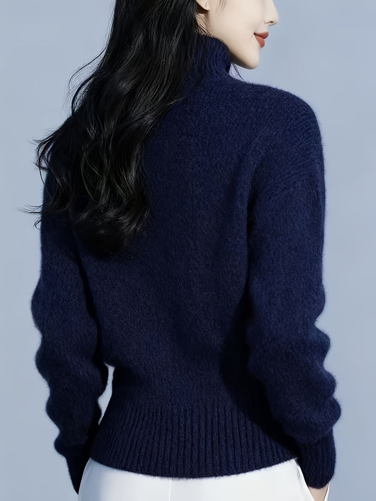Women's High Neck Fitted Knit Cardigan