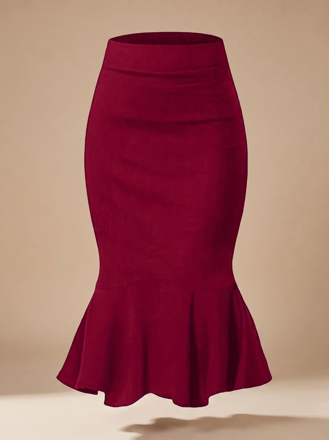 Women's High-Waisted Fishtail Midi Skirt