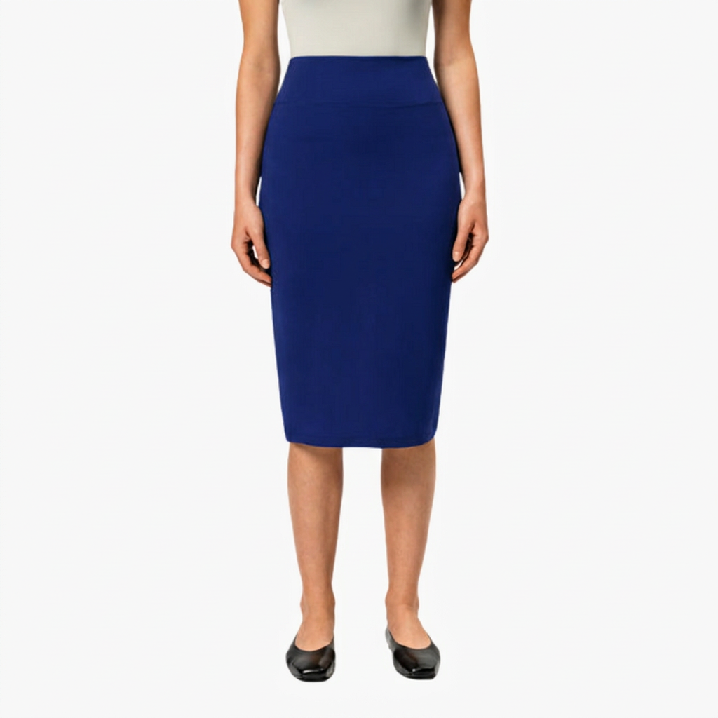 Women's High-Waisted Stretch Pencil Midi Skirt