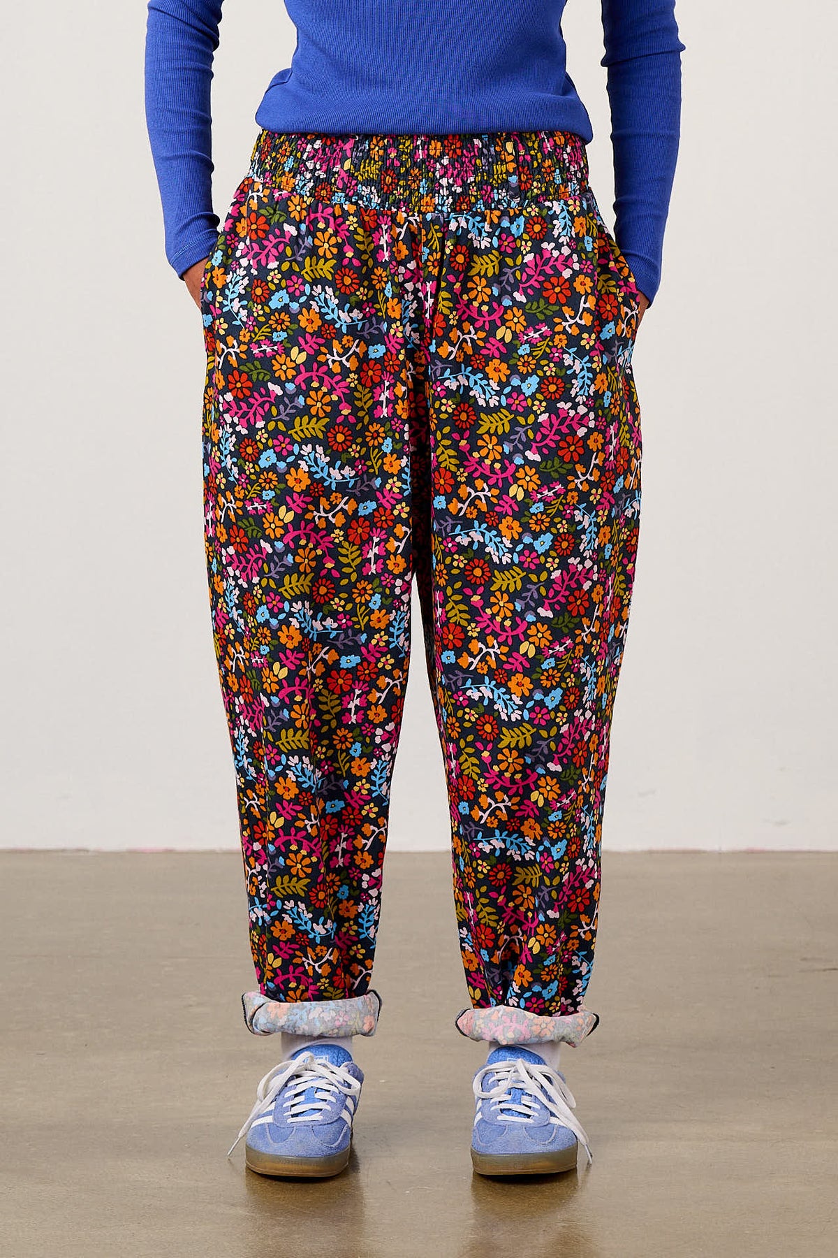 Women's Floral Print Elasticated Tapered Trousers