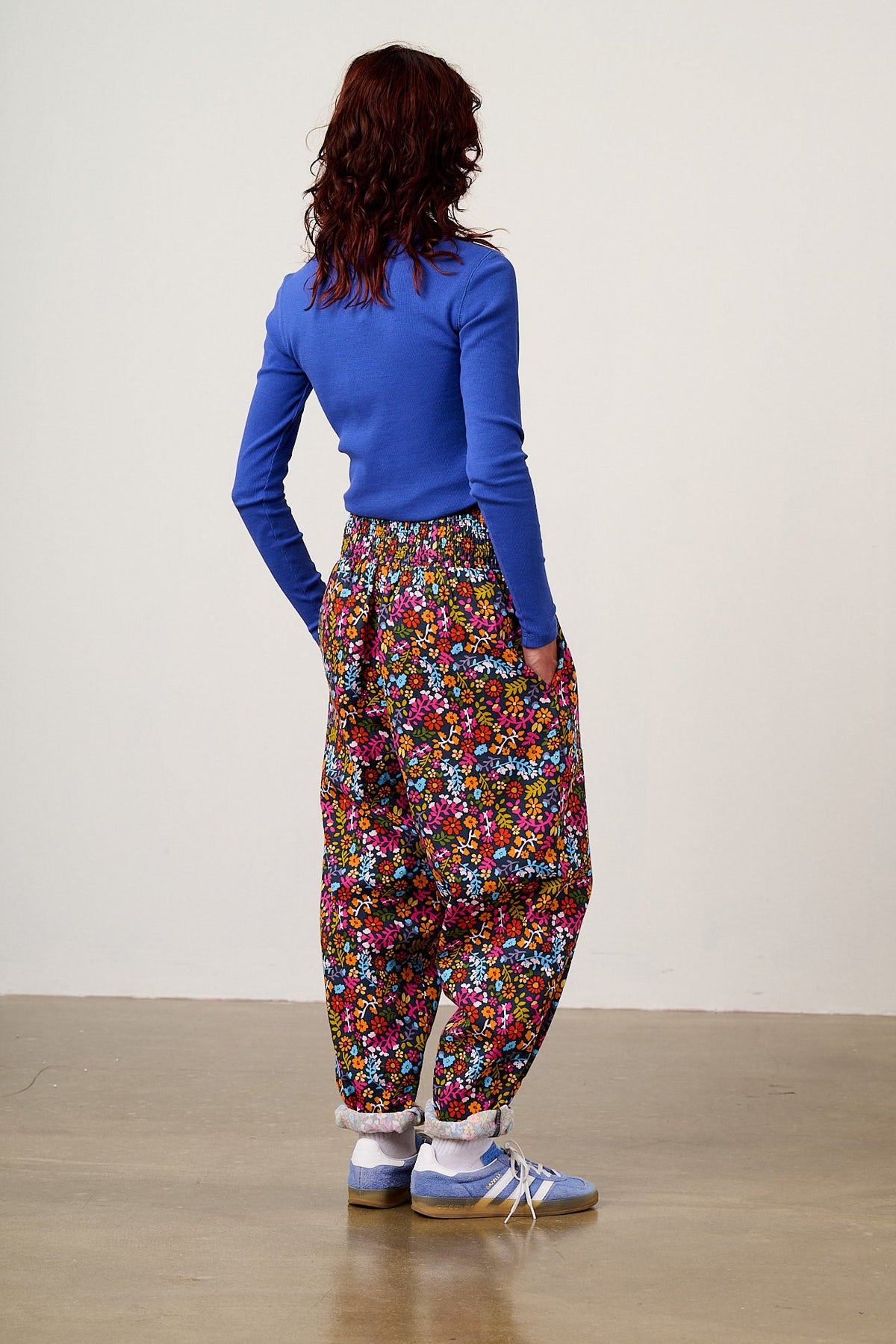 Women's Floral Print Elasticated Tapered Trousers