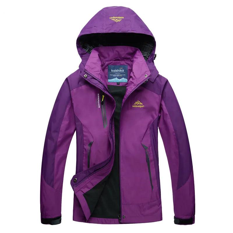 Women's Hooded Colour Block Windbreaker Jacket