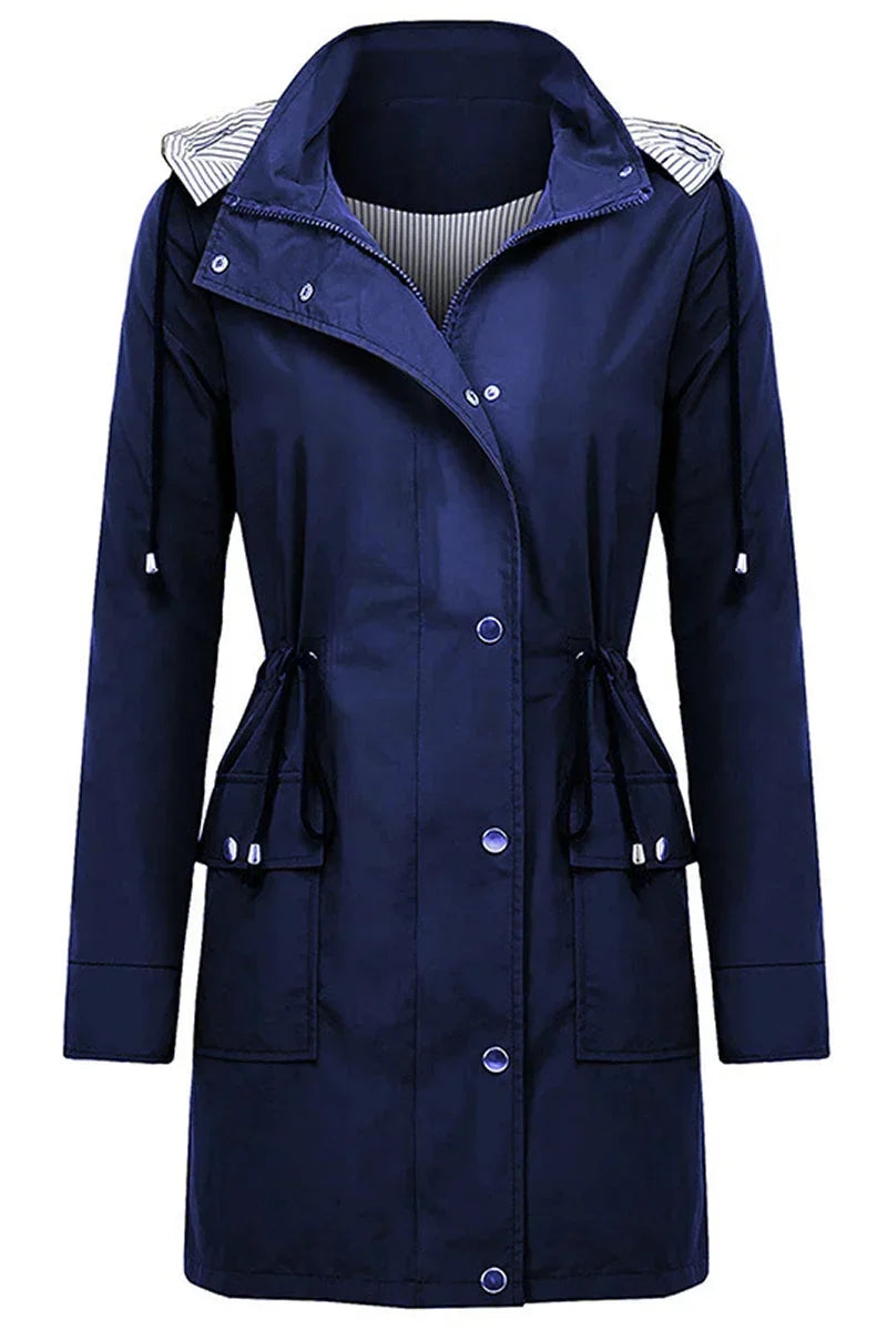 Women's Hooded Drawstring Waist Lightweight Parka