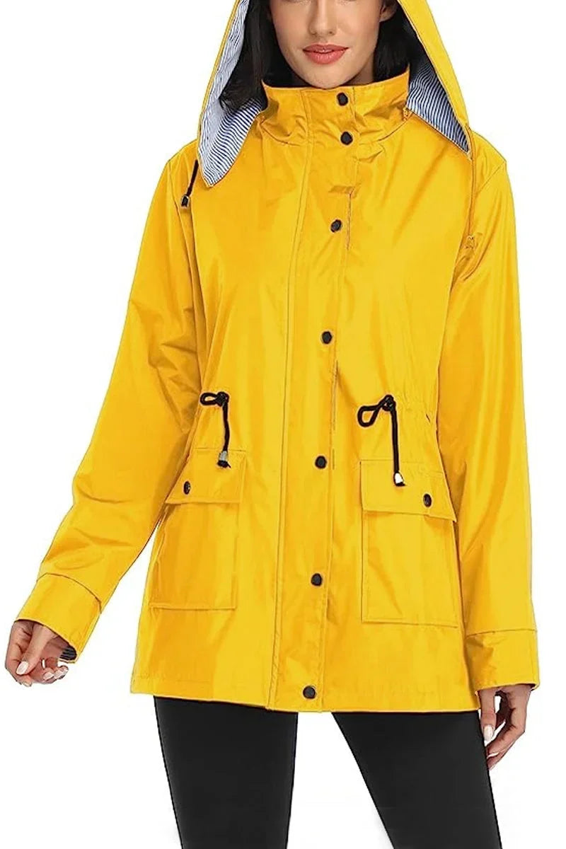 Women's Hooded Drawstring Waist Lightweight Parka