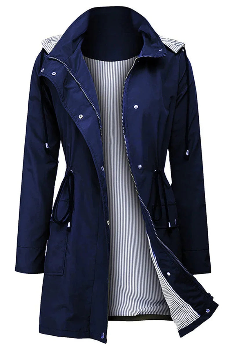 Women's Hooded Drawstring Waist Lightweight Parka