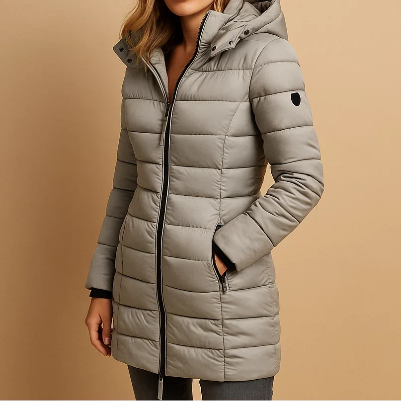 Women's Hooded Longline Quilted Puffer Coat