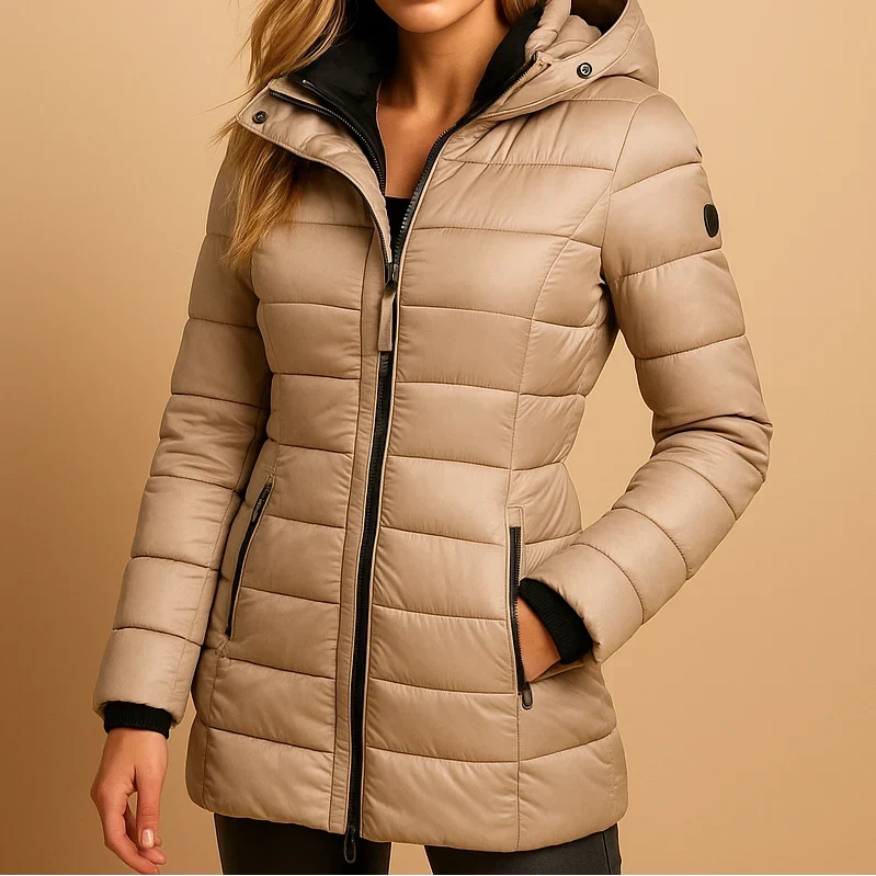 Women's Hooded Longline Quilted Puffer Coat