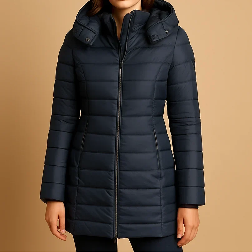 Women's Hooded Longline Quilted Puffer Coat